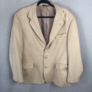 VTG Norm Thompson Blazer Mens 44R Brown Faux Suede Sport Coat Jacket Western